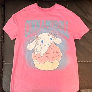 Sanrio Pink Short Sleeve Tee with Cartoon Design